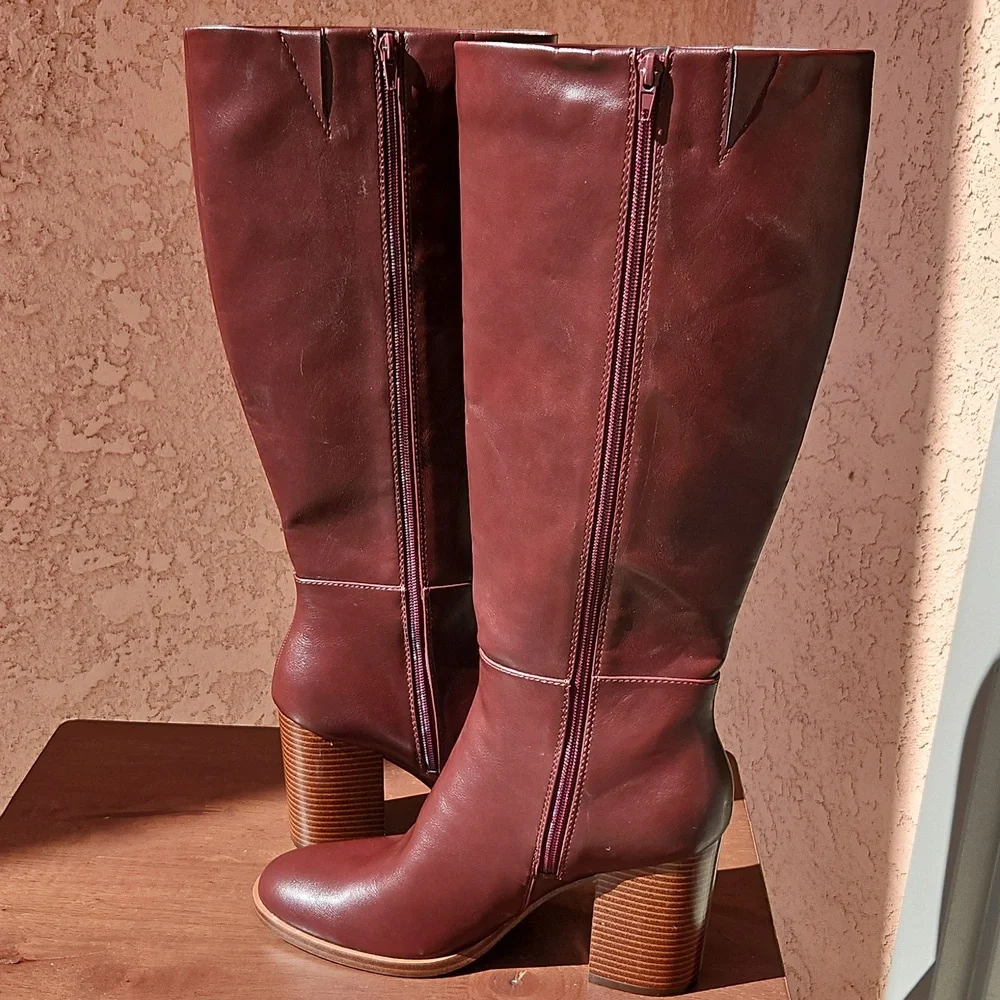 Unisa Unlanna Wine Knee Tall Heels Boots 11